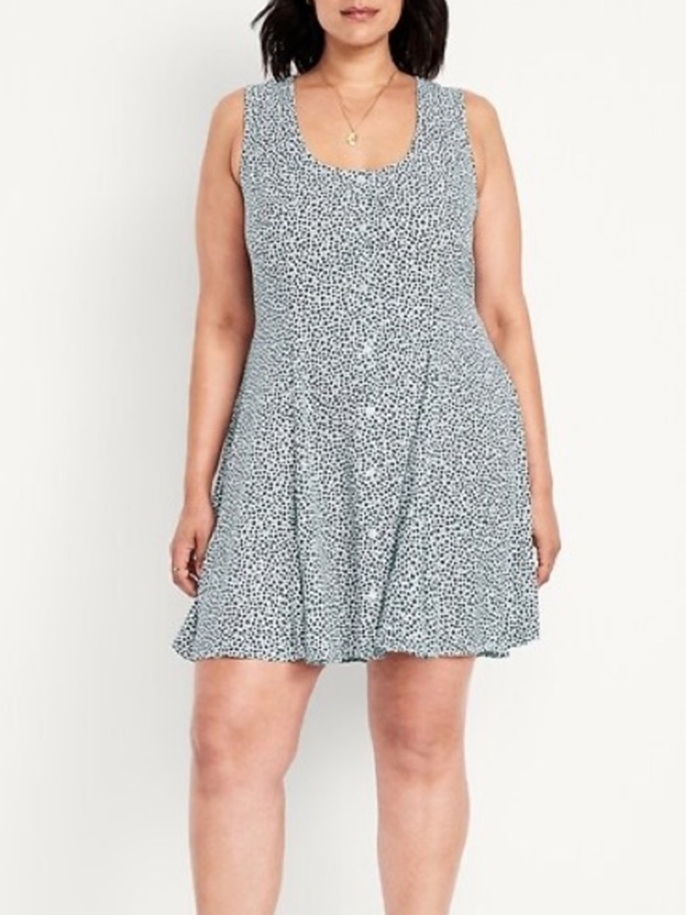Old Navy Fit & Flare Crepe Button-Front Mini Dress